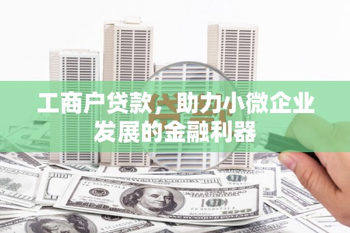 绩溪工商户贷款，助力小微企业发展的金融利器