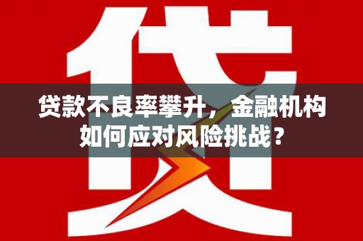 绩溪贷款不良率攀升，金融机构如何应对风险挑战？