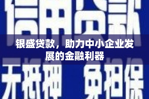 绩溪银盛贷款，助力中小企业发展的金融利器