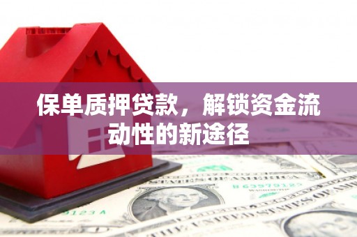 绩溪保单质押贷款，解锁资金流动性的新途径