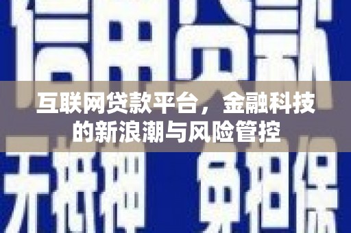 绩溪互联网贷款平台，金融科技的新浪潮与风险管控