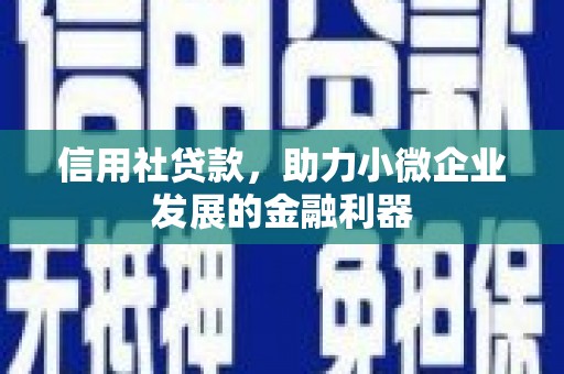 绩溪信用社贷款，助力小微企业发展的金融利器