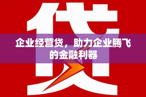 绩溪企业经营贷，助力企业腾飞的金融利器