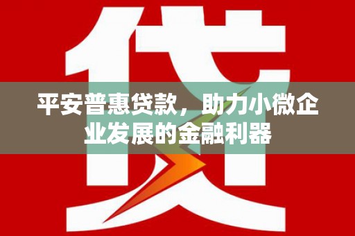 绩溪平安普惠贷款，助力小微企业发展的金融利器